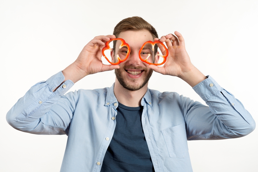 man with double vision