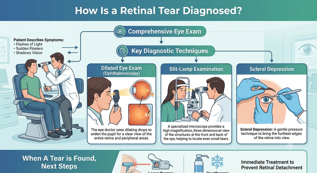 How Is a Retinal Tear Diagnosed